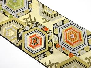 アンティーク　重ね亀甲に草花模様織り出し袋帯（材料）